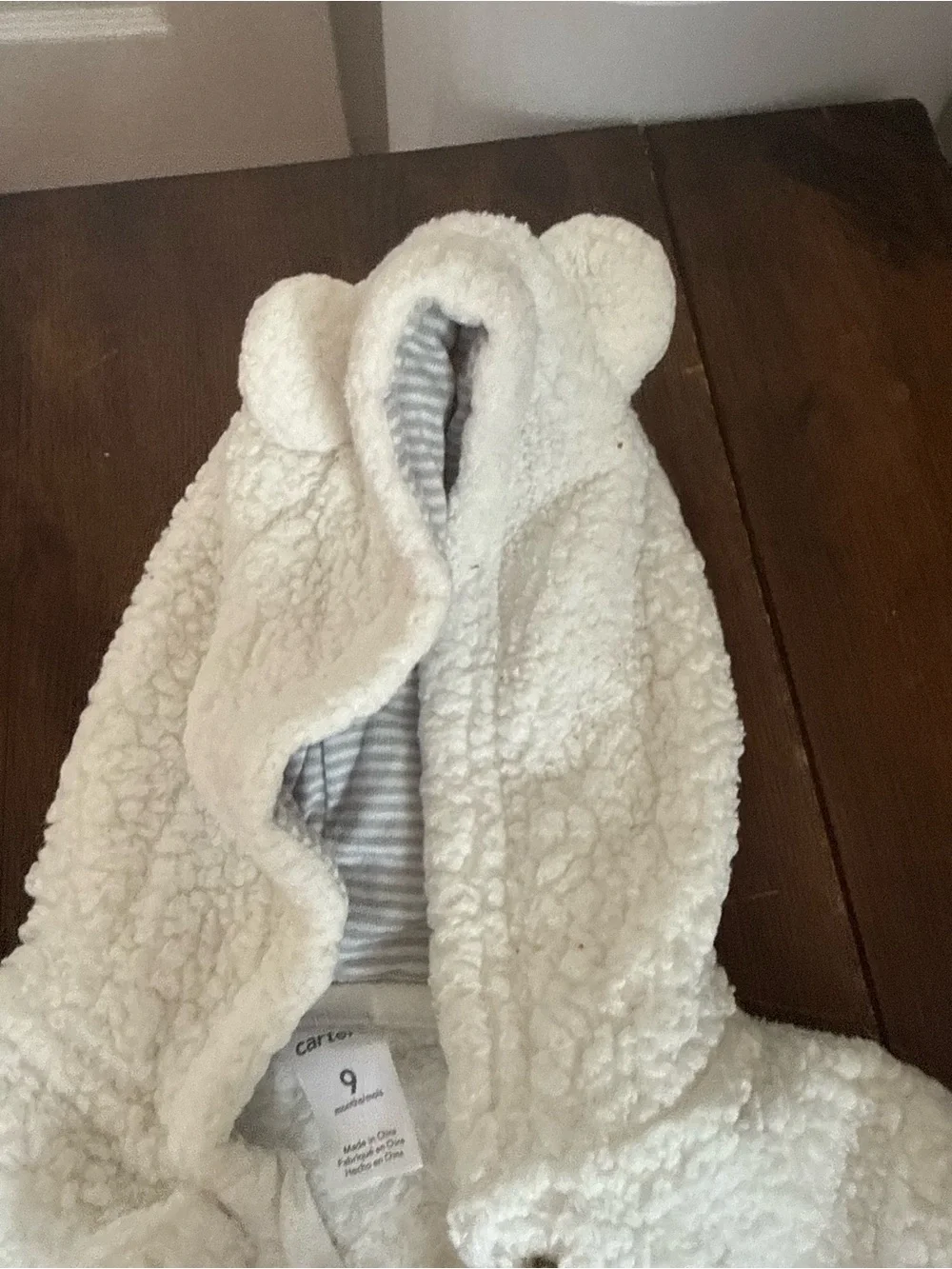 Cozy White Sherpa Hooded One-Piece for Kids